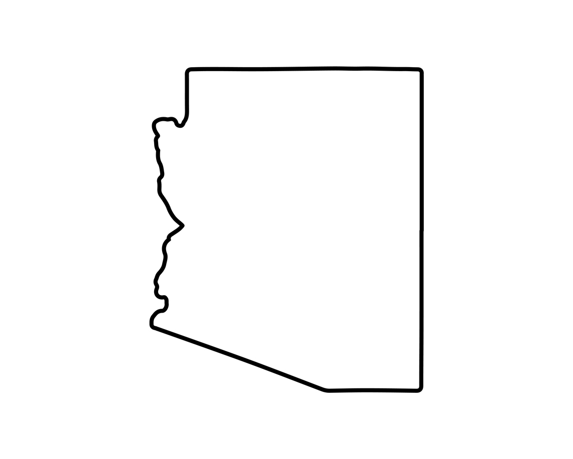 US state map. Arizona outline symbol. Vector illustration