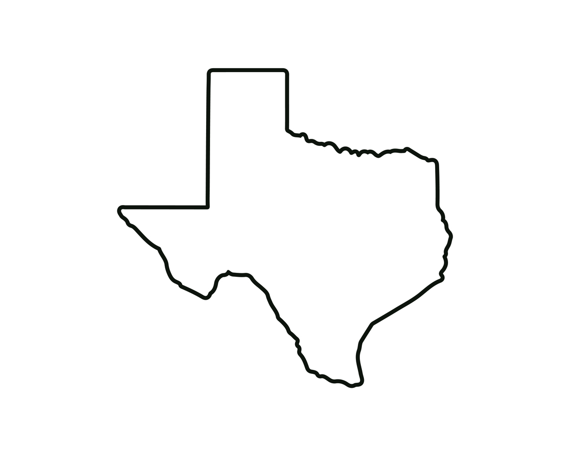 US state map. Texas outline symbol. Vector illustration